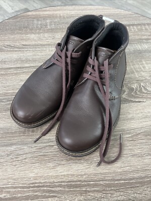 ECCO Mens Turn Lace Up Chukka Brown Gore Tex Leather Boots