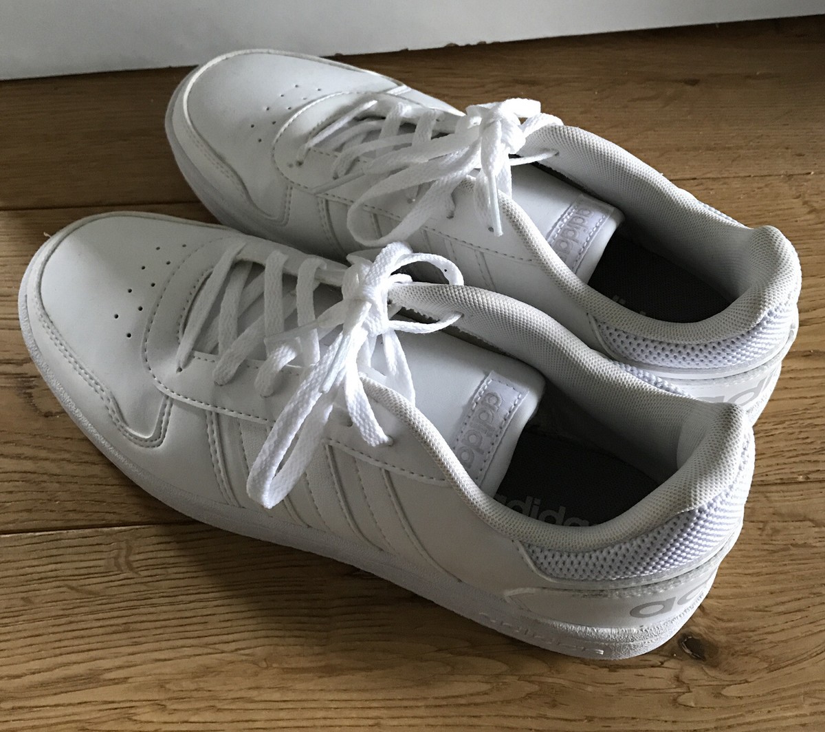 Women's adidas Hoops Lace up Casual Trainers in White UK Size