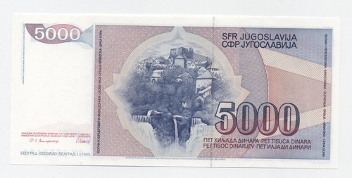 Yugoslavia 5000 Dinara 1-5-1985 Pick 93.a UNC Uncirculated Banknote Tito - Picture 2 of 2