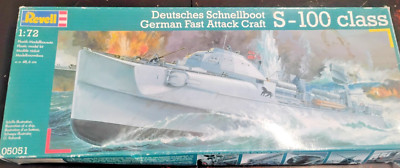 Vintage Revell 1/72 German Attack Craft S-100 class 05051 Open box, parts sealed
