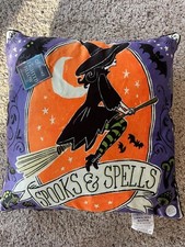 C and F Halloween Lighted Pillow - Spooks  Spells - Brand new