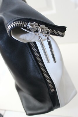 3.1 Phillip Lim Soft Leather 31 Hour Black & White X-Large