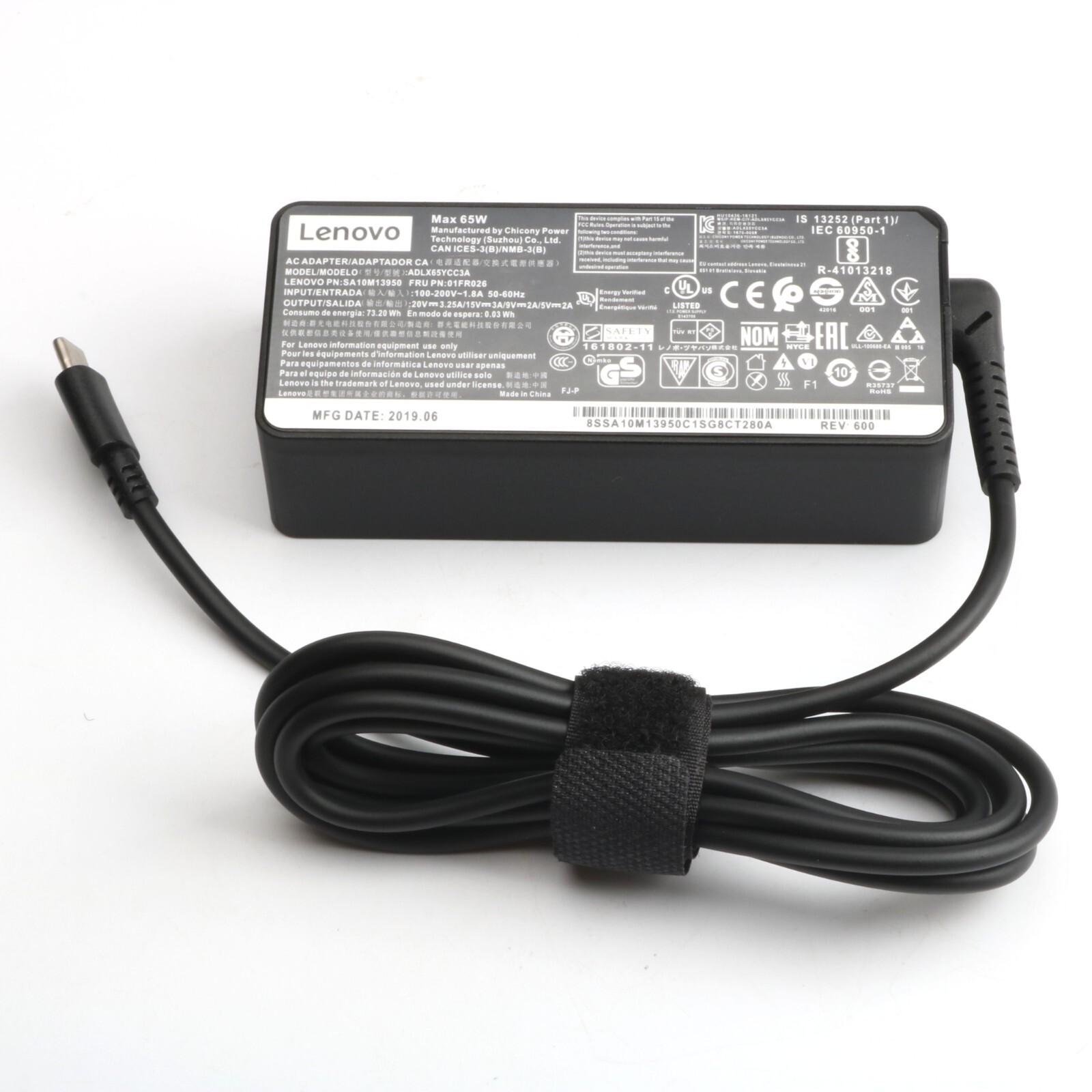 Genuine 65W USB-C Adapter for Lenovo ThinkPad X1 X13 T14 T15 E14 E15 T480s T490