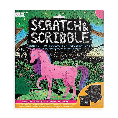 SCRATCH & SCRIBBLE ART KIT: MAGICAL UNICORN - 10 PC SET