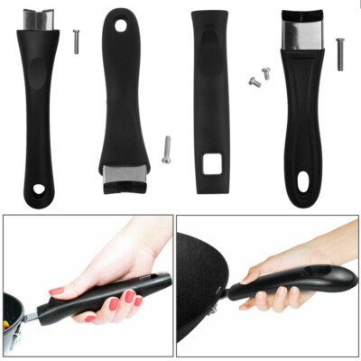 Black Bakelite Pot Handle Long Grip with Screws Frying Pan Cookware Accessories