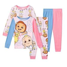 New Toddler Girl CoComelon 4-Piece Tops & Bottoms Pajamas Set 2 3 4 5
