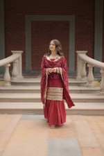 Women  s Maroon Kurti Sharara - Wedding Party Look - Premium Ethnic Wear