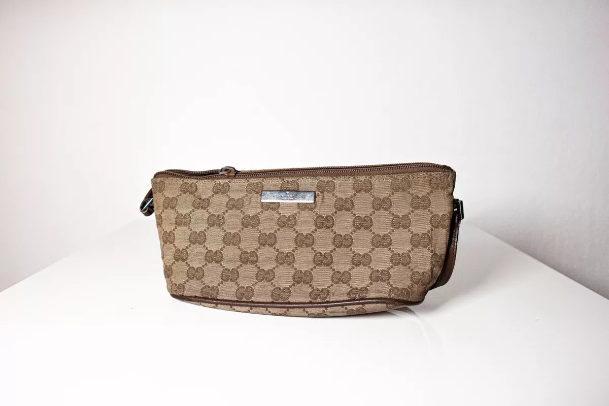 Pre-Owned Gucci Boat Pochette GG Canvas Brown 