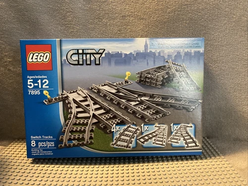 New Vintage LEGO 7895 Railroad Train Switch Tracks 8pcs, Unopened!
