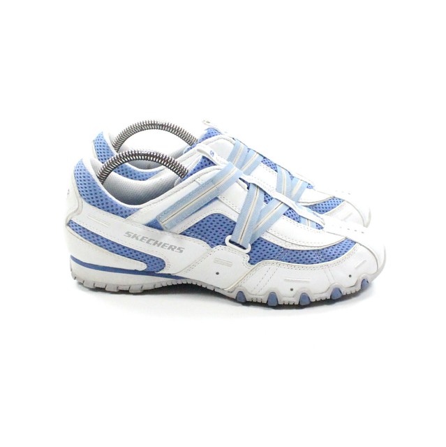 SKECHERS Spokes Sport Bikers White/Blue Sneakers Women's Size 8 Art