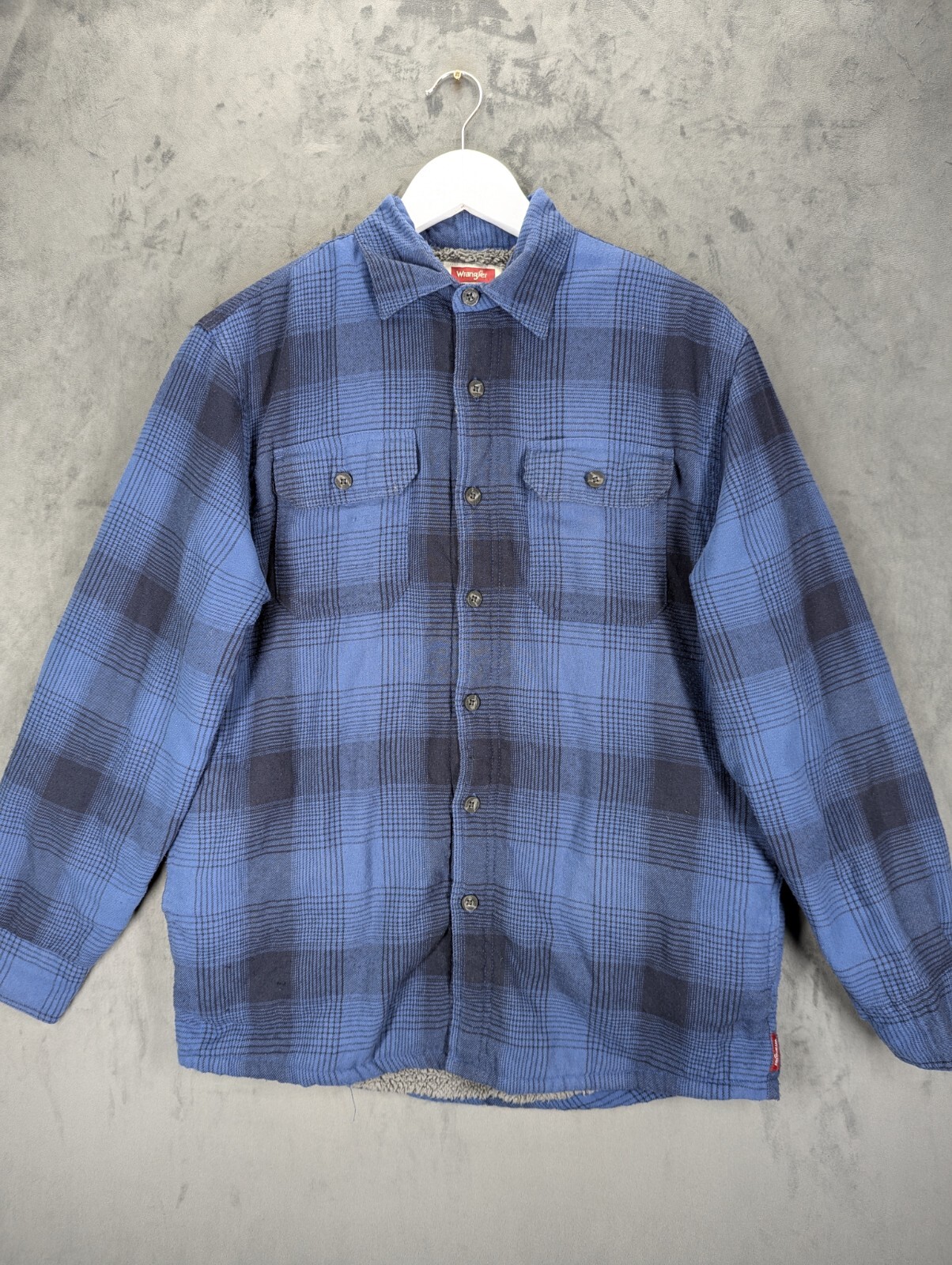 Wrangler Lumberjack Shirt Jacket Men's Size Small Sherpa Lining Plaid Flannel