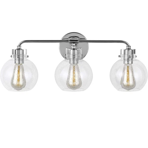 VS24403CH 3-Light chrome vanity with clear seeded glass - Picture 1 of 2