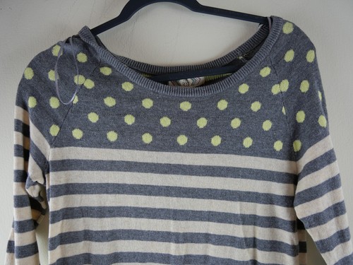 ROSA Mujer S Gris brezo y Amarillo 100% algodón ligero Suéter Top NUEVO $44 - Imagen 2 de 7