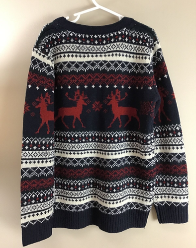 Fat Face Boys Christmas Holiday Sweater Reindeer Size 8-9 Medium - Picture 2 of 5