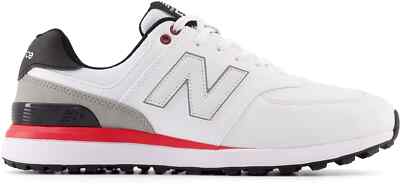 MEN'S NEW BALANCE 574 GREENS V2 SPIKELESS GOLF SHOES WHITE BLACK