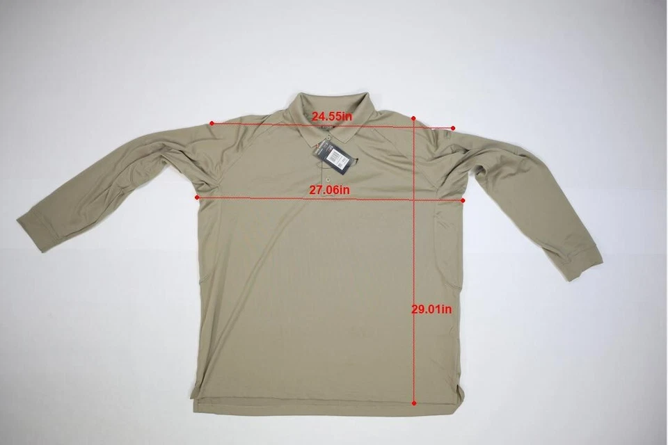 5.11 Rendimiento táctico manga larga polo uniforme plateado tostado para hombre 2XL Foto 4 de 4