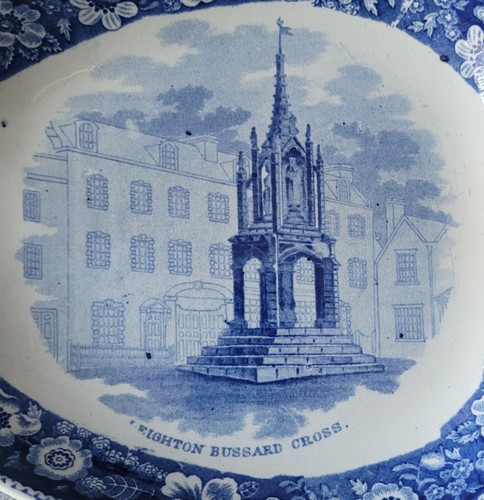 ANTIQUE RARE N NEALE LEIGHTON BUZZARD CROSS PEARLWARE DESSERT DISH C1825 - Picture 2 of 4