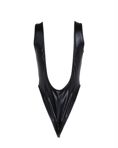 Glänzender Damen-Metallic-Body ärmellos hochgeschnittener Tanga Trikot Clubwear sexy - Bild 34 von 57