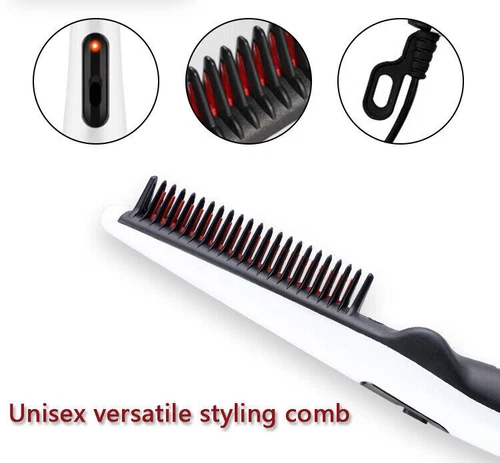 Beard Straightener Comb Quick Heated Brush Styler For Mens UK Pro Hair Electric - Picture 6 of 10