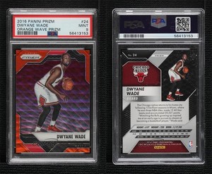 2016-17 Panini Prizm Orange Wave Prizm /25 Dwyane Wade #24 PSA 9 MINT HOF