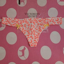Rare VTG VS PINK Classic Cotton Low Rise Bow Thong Panty Size Sm