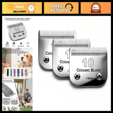 10 Blade Dog Grooming Blades - Compatible with Andis, Oster, Wahl Clippers, 3 Pa