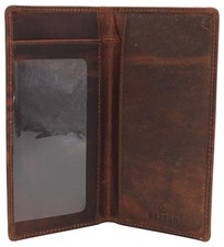 CAZORO RFID Blocking Vintage Leather Slim Bifold Standard Checkbook Cover...