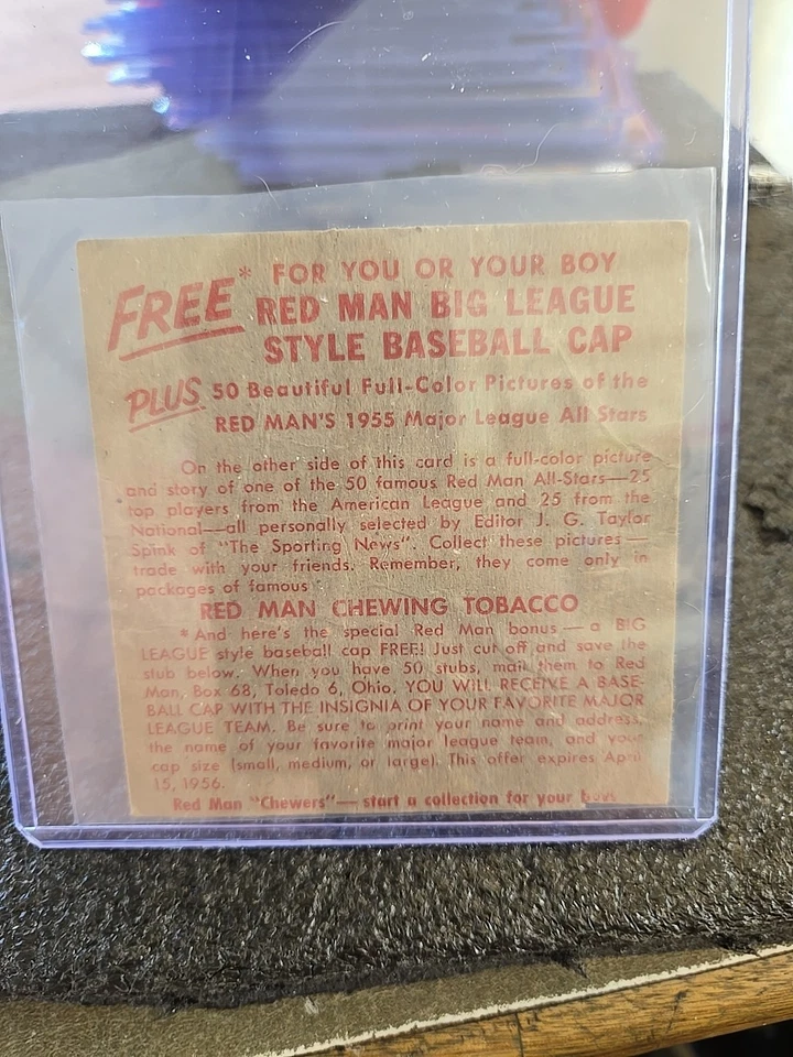 1955 Red Man Tobacco All-Star Team - National League Series Warren Spahn #10 - Image 2 of 2