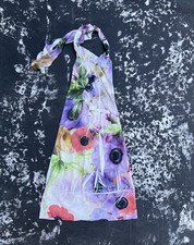 Vintage USA Charlotte Russe Women’s S Multicolor Floral Halter Tie Neck Dress