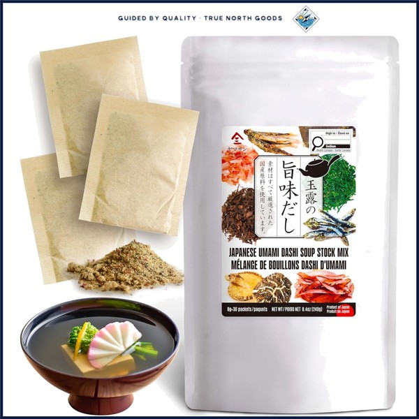 Esencial de cocina japonesa, 30 paquetes de sopa Dashi en polvo para sabor