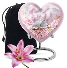 Dove Blossom Funeral Heart Urns for Human Ashes Adult Mom