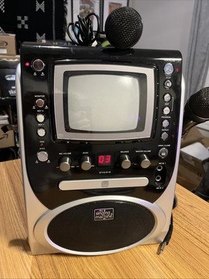 The Singing Machine STVG-519 Karaoke System W/ Build In Screen , 2 Mics As Is