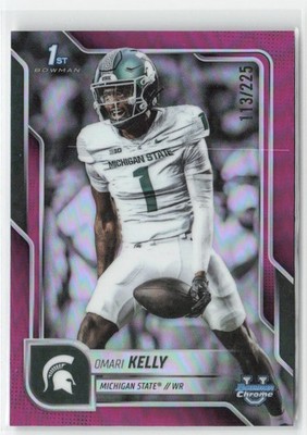 Omari Kelly 2025 Bowman U Chrome Fuchsia Refractor #/225 #38 Michigan State