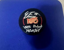 Detroit Red Wings EMMITT FINNIE Signed 100th Anniversary Game Puck JSA