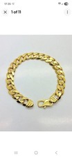 9ct Yellow Solid Gold Curb Bracelet – 11.4mm – 9"