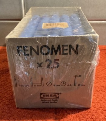 IKEA Candles FENOMEN x 25 Blue Tapers, 7.5  