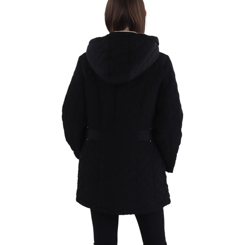 Laundry by Shelli Segal Womens Black Hooded Quilted Coat Outerwear XL BHFO 3595 - Picture 2 of 2