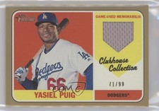 2018 Heritage High Number Clubhouse Collection Relics Gold 71/99 Yasiel Puig 5m1
