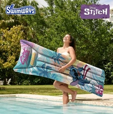 New Swimways Disney Stitch Suntanner Pool Float, Inflatable Floats Toys 23"x70"
