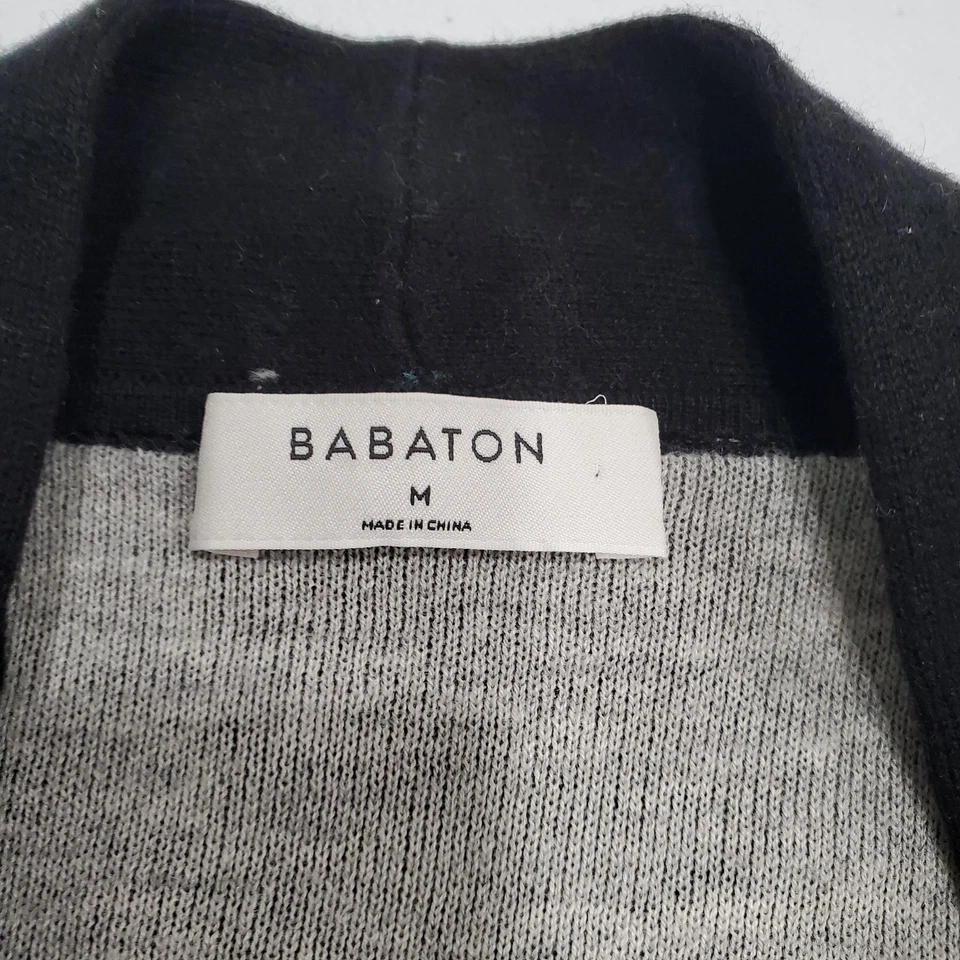 Cárdigan largo plumero suéter Babaton para mujer mediano negro gris mezcla de lana y lino Foto 3 de 4