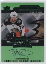 2023-24 Upper Deck Credentials Green 2/25 Hunter Drew #DTAA-HD Auto 00em