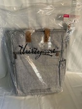 Thirty-One Journey Backpack Textured Gray, Zip Closure, Pockets, Gold Hardware