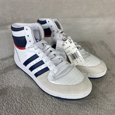 #ad adidas Top Ten RB GX0740 Mens Size 10 White Blue Leather Hi Top Shoes NEW $59.99