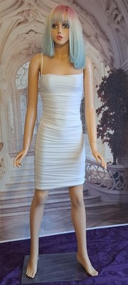 Oh Polly, cremefarbenes, komplett gefüttertes Bodycon-Kleid, Gr. 8, neu mit Etikett