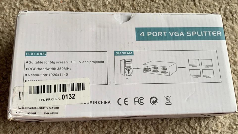 4 Port VGA Splitter Switcher VGA Switch Video Box 4 In 1 - Image 2 of 2