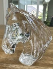 Vintage Waterford 24% Lead Crystal Horse Head Sculpture Unique Signed