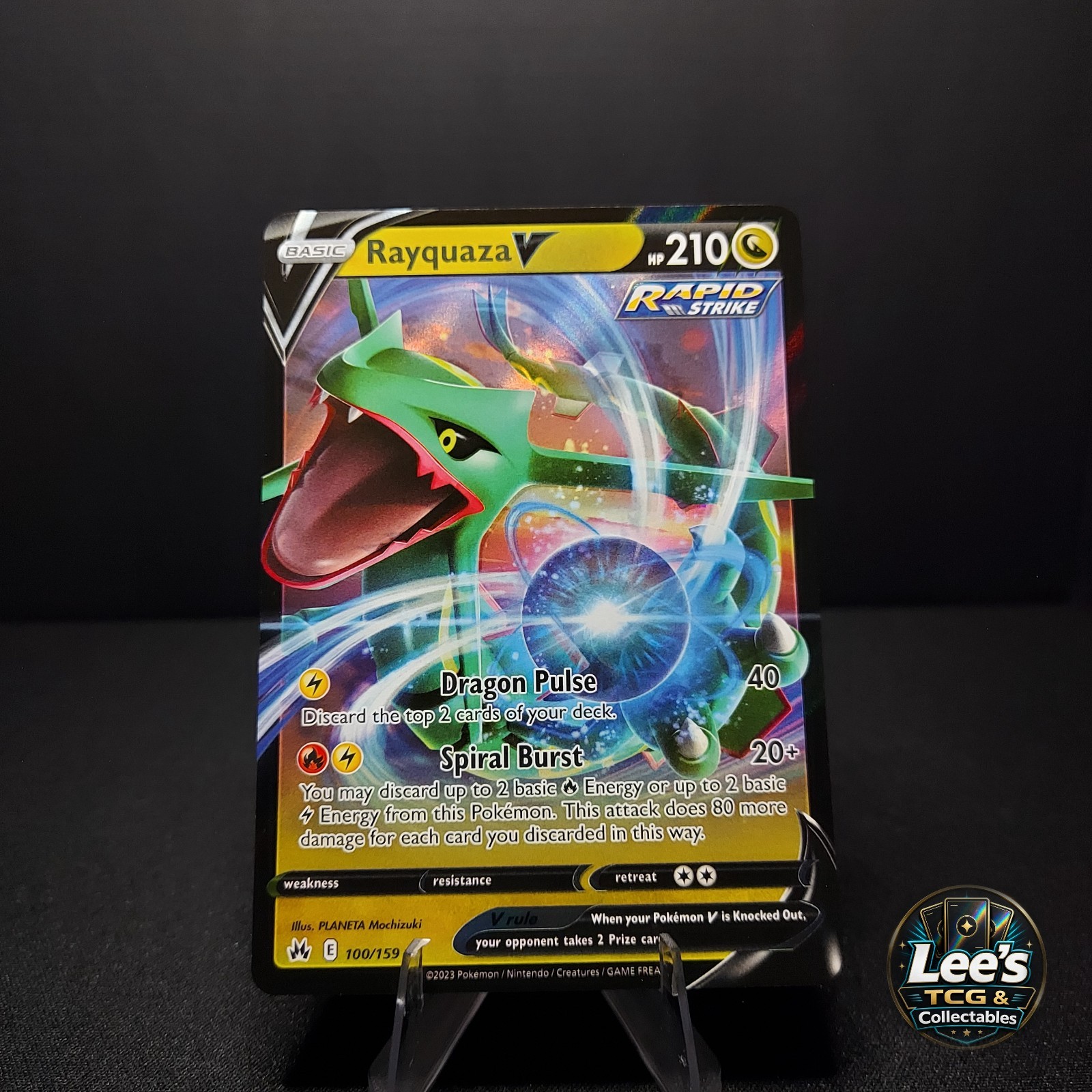 Rayquaza V 100/159 Crown Zenith CRZ English Pokemon Card - NM/Mint