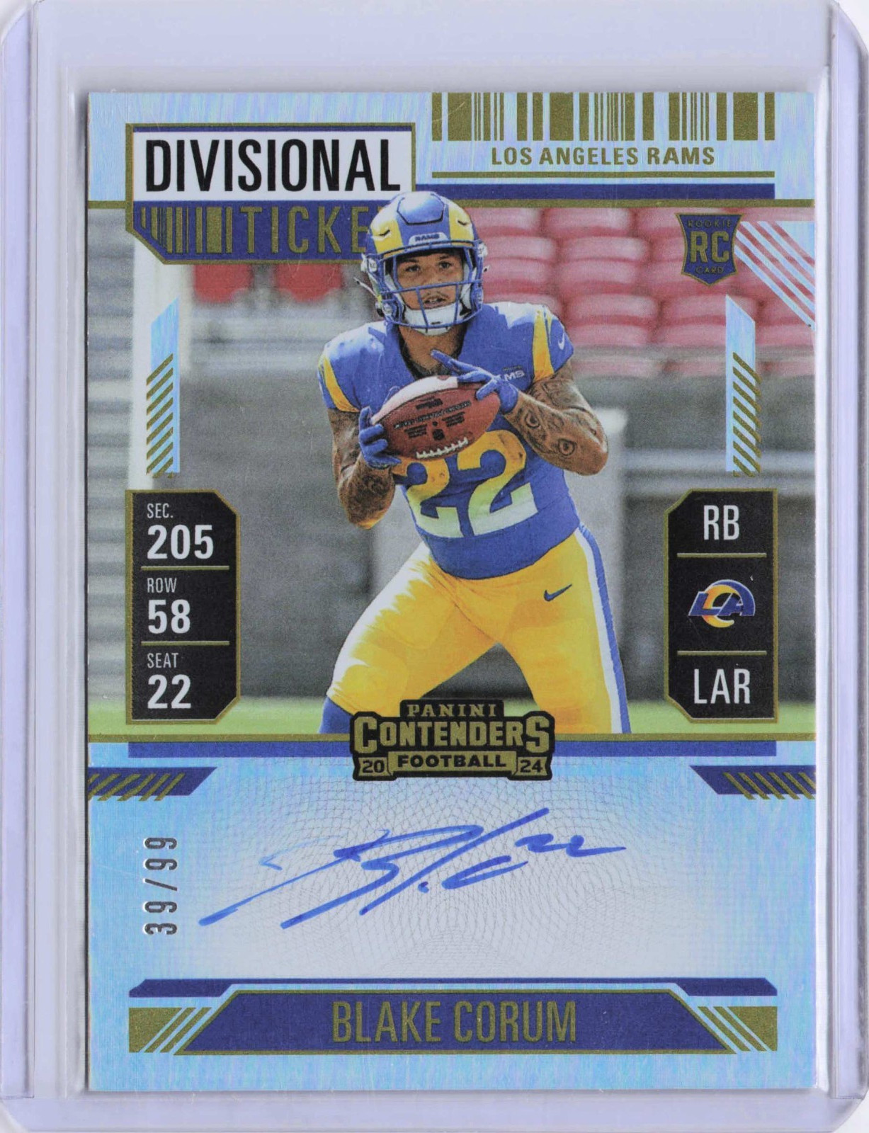 Blake Corum Panini Contenders #112 Autograph