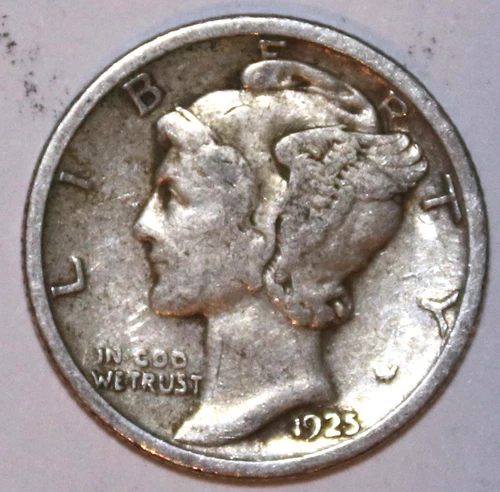 1925-P Mercury Dime -Fine/VF - #2236ED FREE SHIPPING