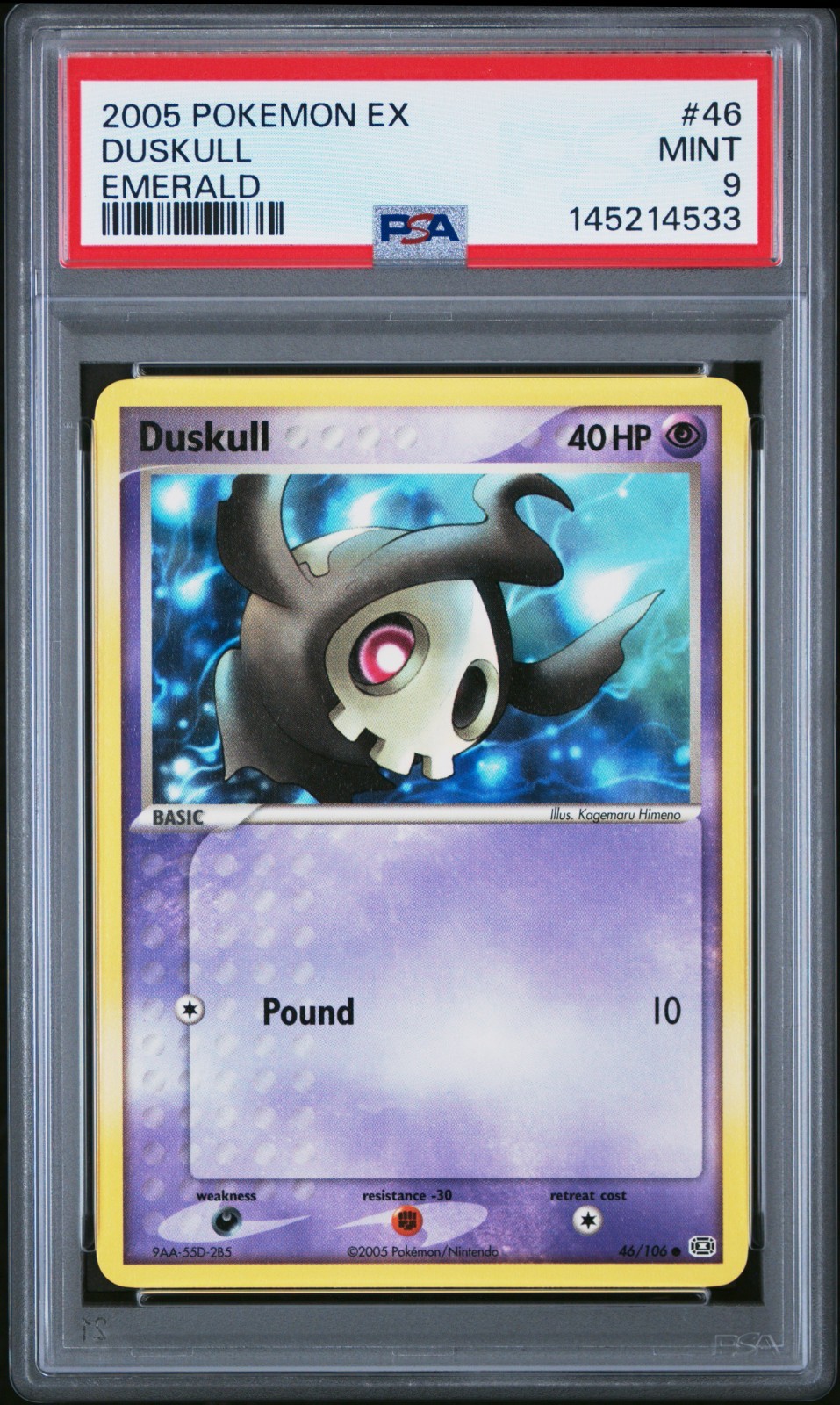 Pokemon 2005 EX Emerald #46 Duskull PSA 9 MINT LIST B